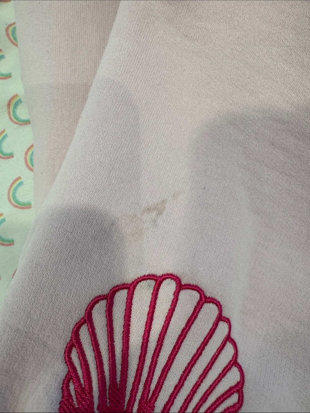 Girls' Light Pink Hooded Sweatshirt with Hot Pink Palm Motif - Picture 15 of 15